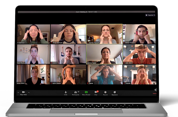 Laptop with a live workout session