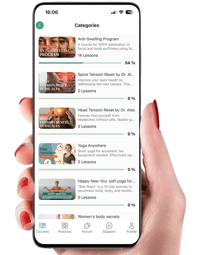 Hand holding phone with MindBodyFace library
